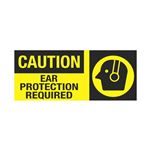 Caution Ear Protection Required 7" x 17"  Sign